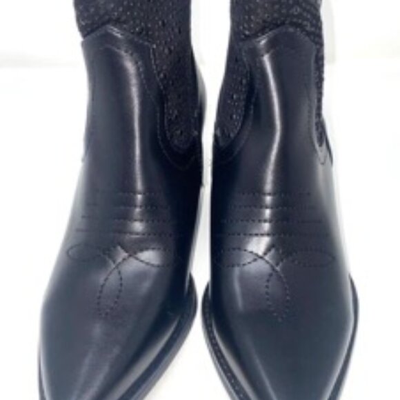 TOP MODA Elk-66 Women's Western Zipper Ankle Heel Bootie Black Size 6 - Picture 5 of 8